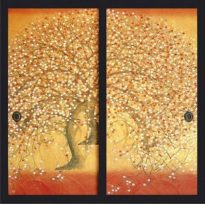 「双樹紅白梅図」金閣寺 方丈杉戸絵 2007年