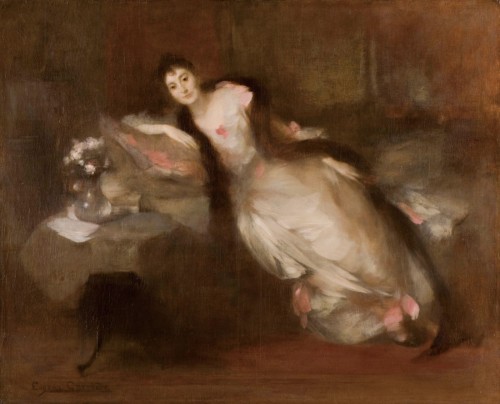 ウジェーヌ・カリエール《ポール・ガリマール夫人の肖像》〔1889年頃　油彩・キャンヴァス　個人蔵〕