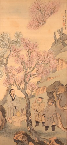 与謝蕪村「桃林結義図」江戸時代　明和8年（1771）　岡田美術館蔵