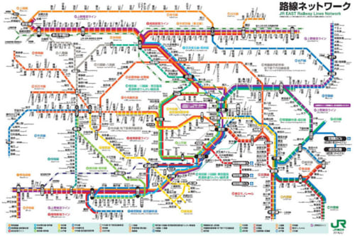 R東日本 東京近郊路線図（車内掲出版）