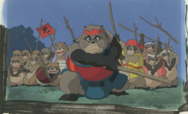 「平成狸合戦ぽんぽこ」セル付き背景画　 (C) 1994 畑事務所・Studio Ghibli・NH