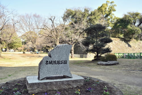 熊本城南面の古城堀端公園。佐々成政が肥後に入った時期には、隈本古城があった