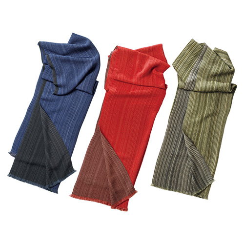 丹後ちりめんマルチストライプストール｜丹後ちりめんの老舗が織り上げ