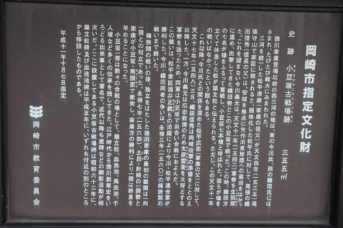小豆坂古戦場の現地説明看板。
