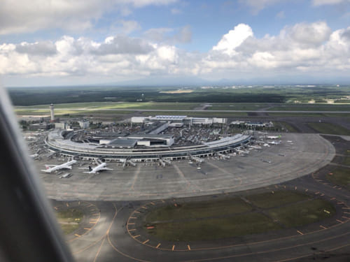 新千歳空港の上空から/著者撮影