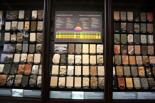 ウィーンの建築物に使われている石材の展示
