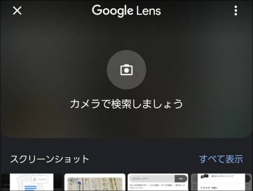 Googleレンズの画面