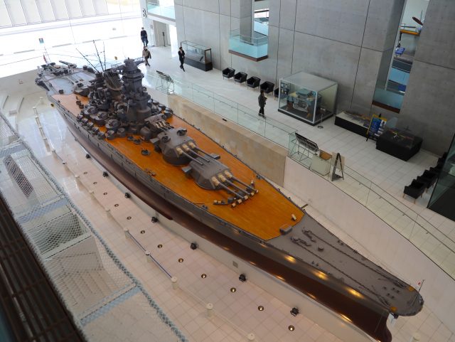 大和ミュージアム内に展示されている1/10の戦艦「大和」