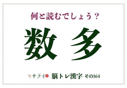 「数多」の正しい読み方は?「かずた」ではありません【脳トレ漢字164】 | サライ.jp|小学館の雑誌『サライ』公式サイト